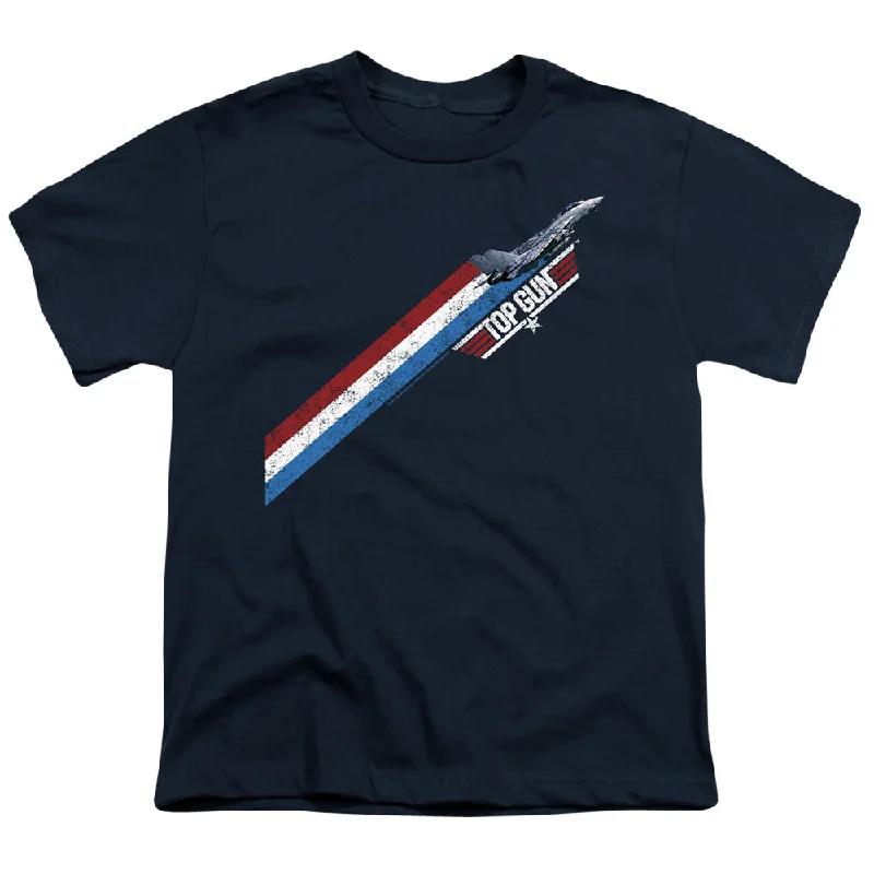 Weekend Flash Sale Top Gun Kids T-Shirt Red White Blue Stripes Navy Tee