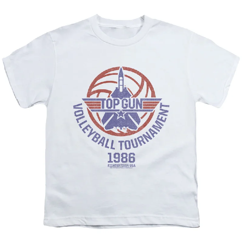 Quick Sale Top Gun Kids T-Shirt Volleyball Tournament White Tee