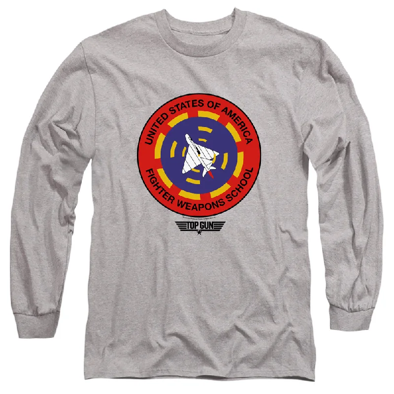 Sneak Peek Sale Top Gun Long Sleeve T-Shirt Fighter Weapons School Heather Tee