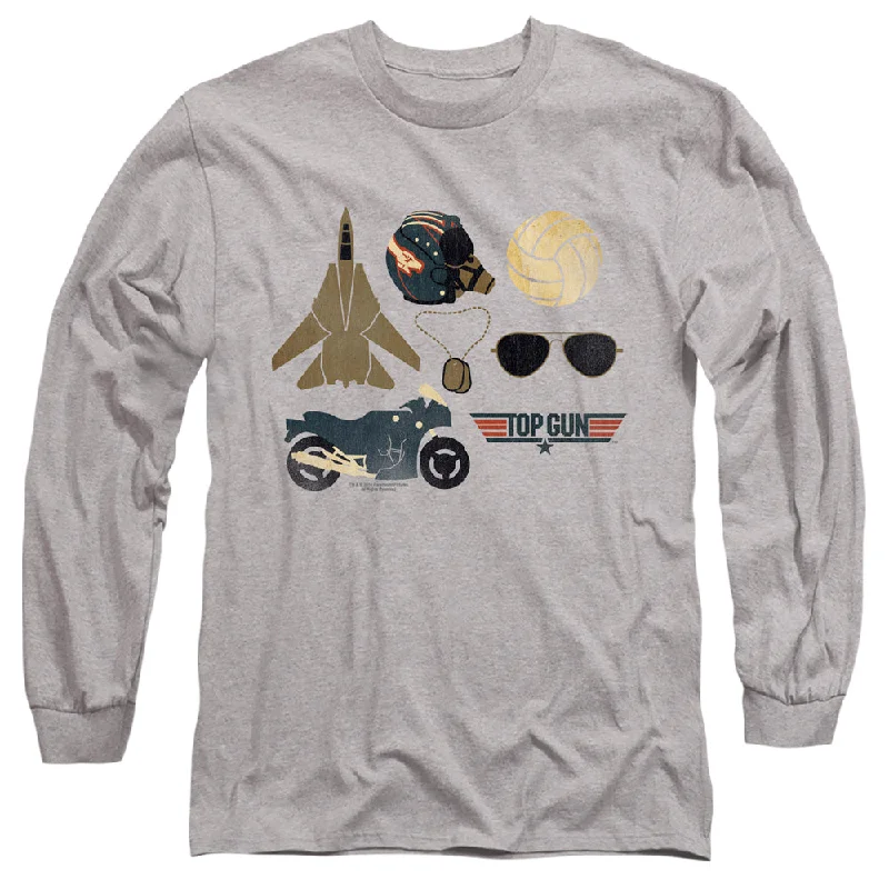 Clearance Event Top Gun Long Sleeve T-Shirt Maverick Items Heather Tee