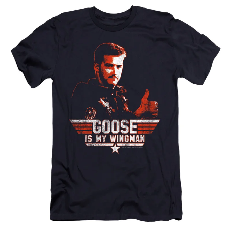 Fantastic Deals Top Gun Premium Canvas T-Shirt Goose is My Wingman Navy Tee