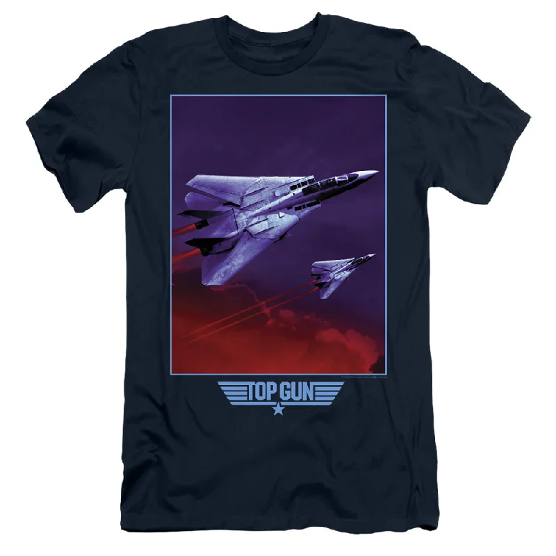 Savings Alert Top Gun Slim Fit T-Shirt F 14 Tomcat in Clouds Navy Tee