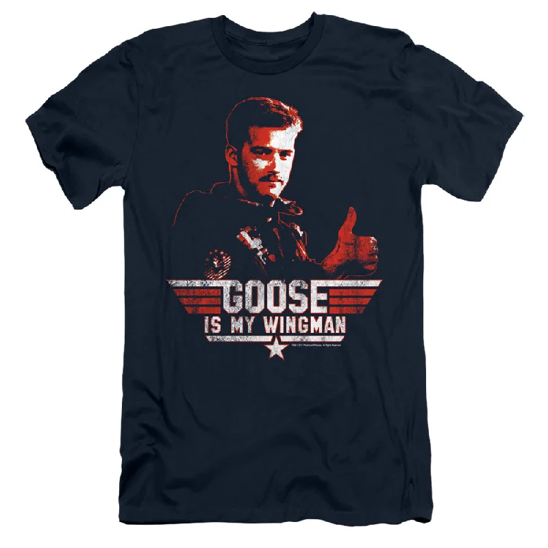 Extra Discounts Top Gun Slim Fit T-Shirt Goose is My Wingman Navy Tee