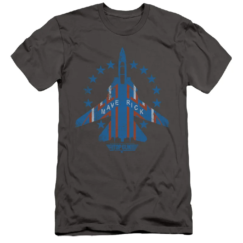 Lowest Price Top Gun Slim Fit T-Shirt Maverick F-14 Tomcat Charcoal Tee