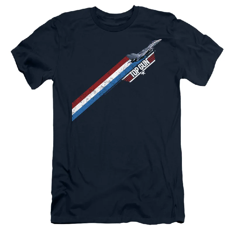 Customer Appreciation Sale Top Gun Slim Fit T-Shirt Red White Blue Stripes Navy Tee