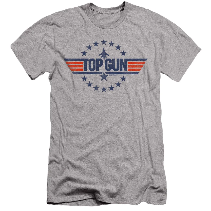 Super Bargain Top Gun Slim Fit T-Shirt Stars Logo Heather Tee