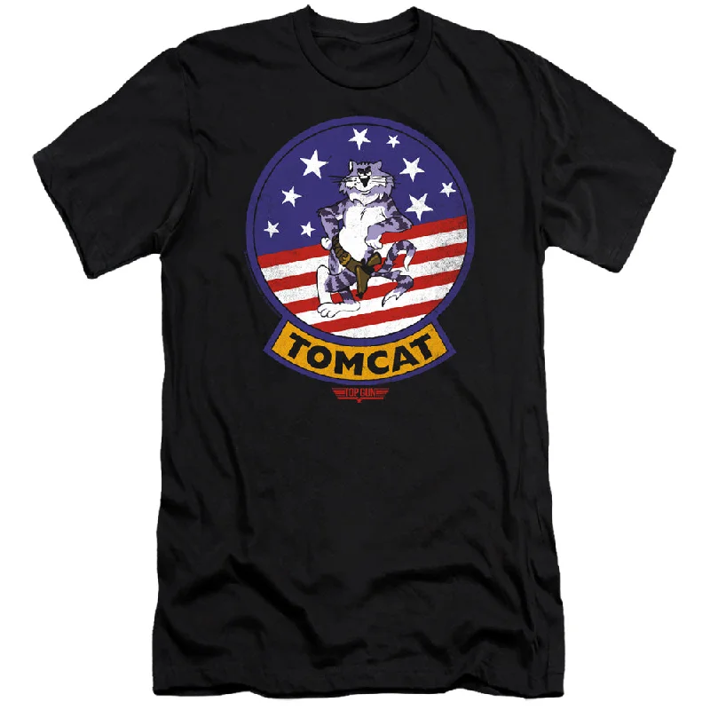 Huge Discounts Top Gun Slim Fit T-Shirt Tomcat Patch Black Tee