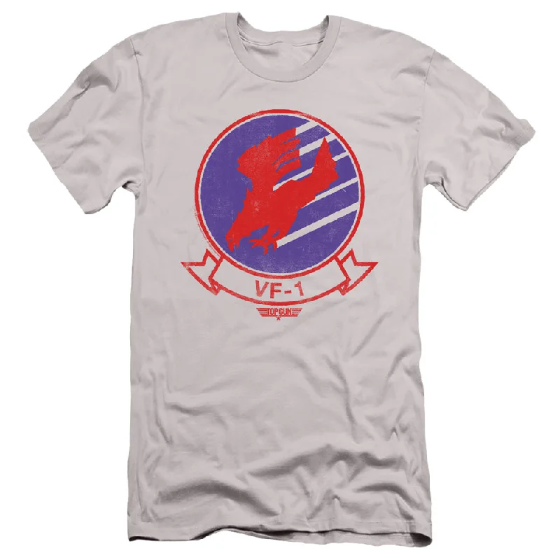Price Reduction Top Gun Slim Fit T-Shirt VF-1 Logo Silver Tee
