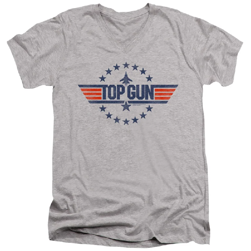 Time-Limited Offer Top Gun Slim Fit V-Neck T-Shirt Stars Logo Heather Tee