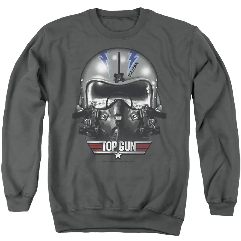 Huge Discounts Top Gun Sweatshirt Iceman Helmet Charcoal Pullover