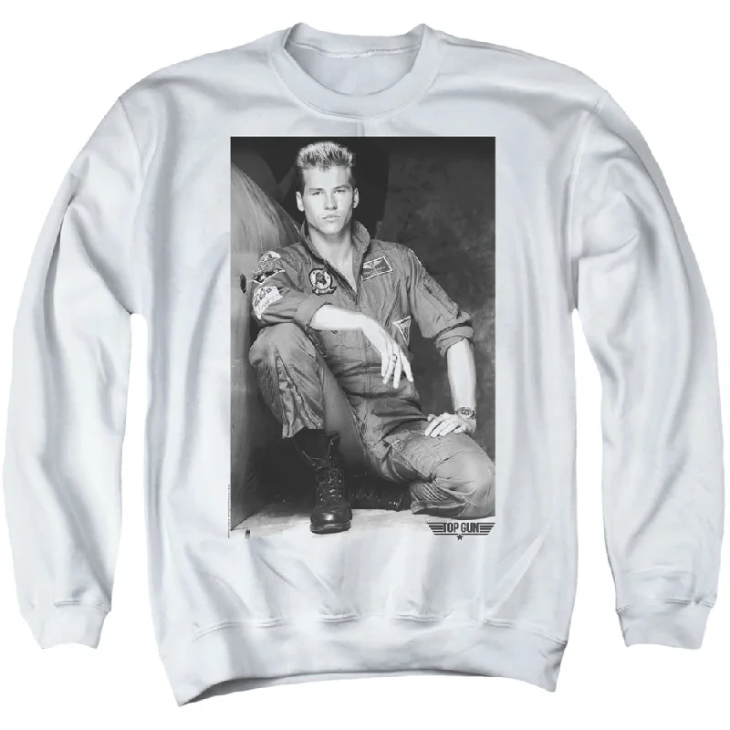 Crazy Deals Top Gun Sweatshirt Iceman Portrait White Pullover