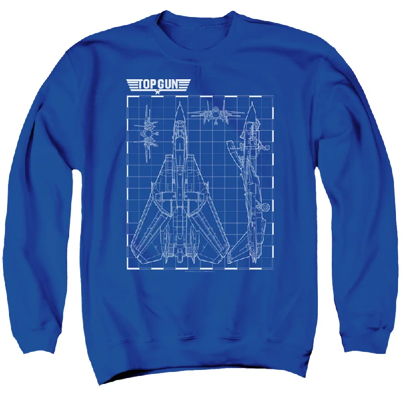 Special Promotion Top Gun Sweatshirt Schematic F-14 Tomcat Royal Pullover