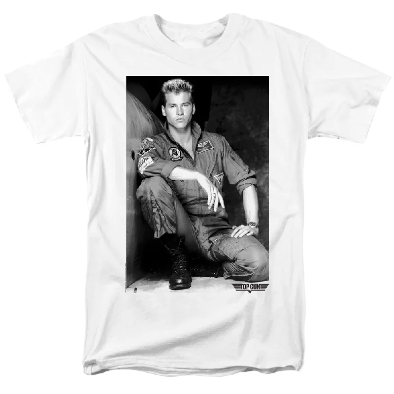 Closeout Top Gun T-Shirt Iceman Portrait White Tee