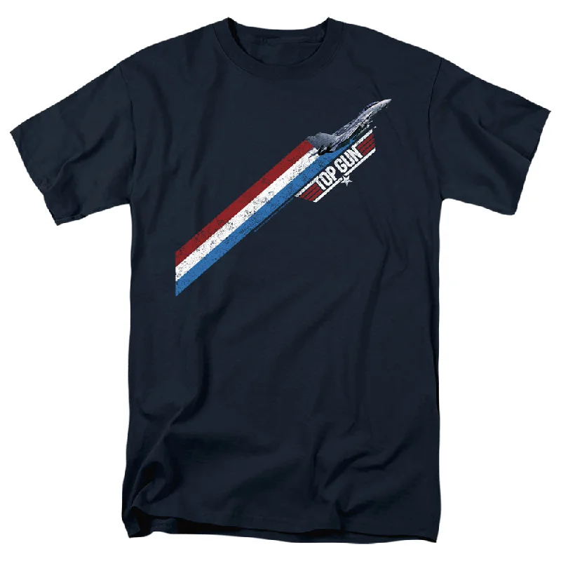 Loyalty Reward Top Gun T-Shirt Red White Blue Stripes Navy Tee