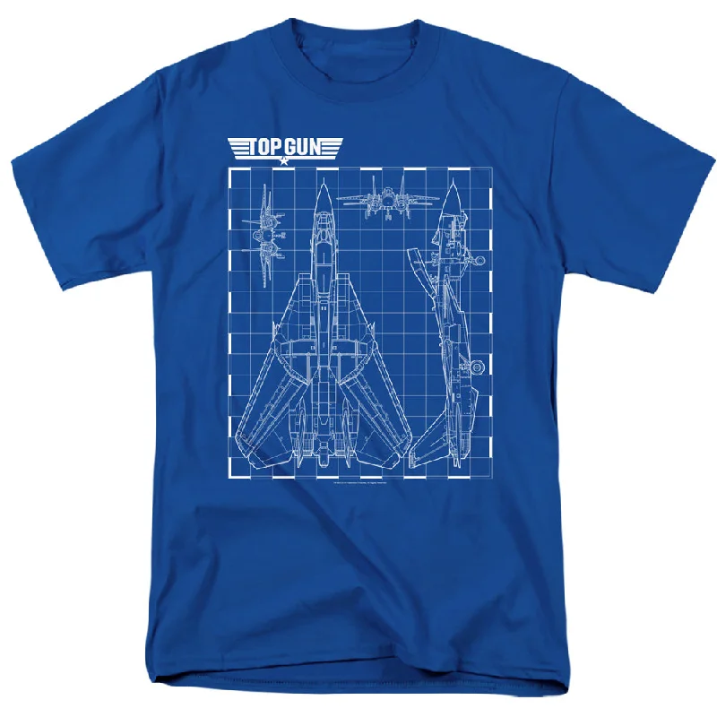 Exclusive Preview Top Gun T-Shirt Schematic F-14 Tomcat Royal Tee