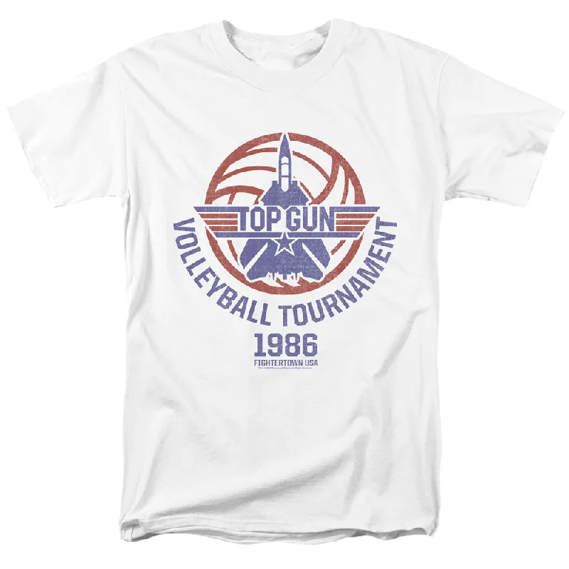 New Markdowns Top Gun T-Shirt Volleyball Tournament White Tee