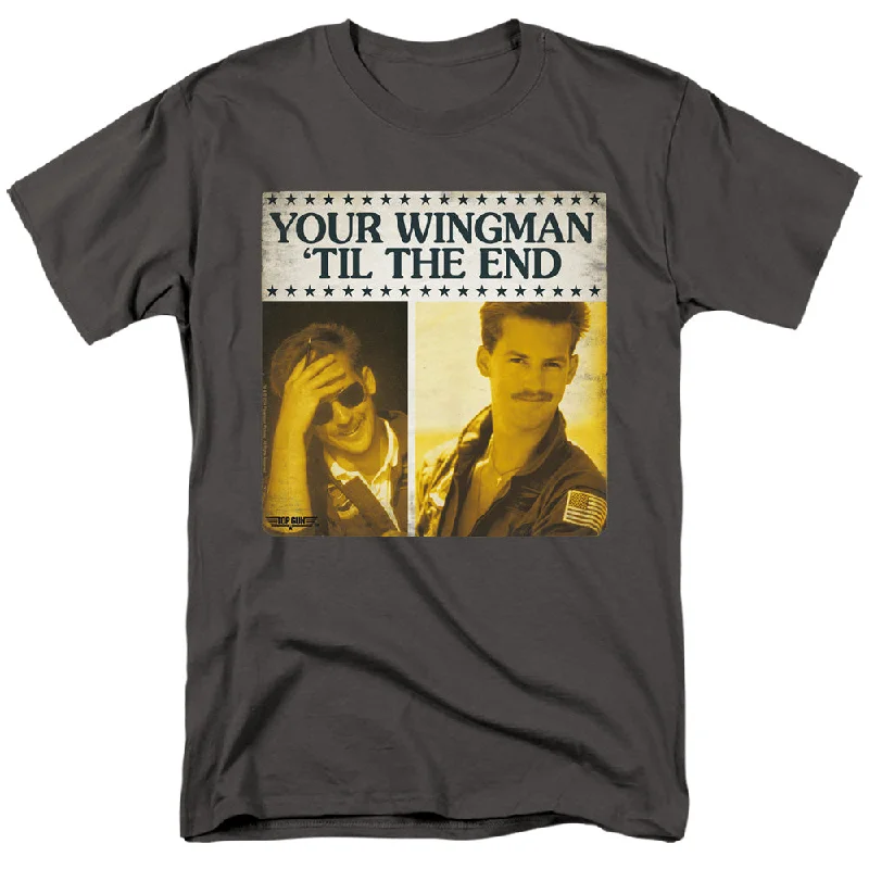 Special Savings Top Gun T-Shirt Wingman 'Til The End Charcoal Tee