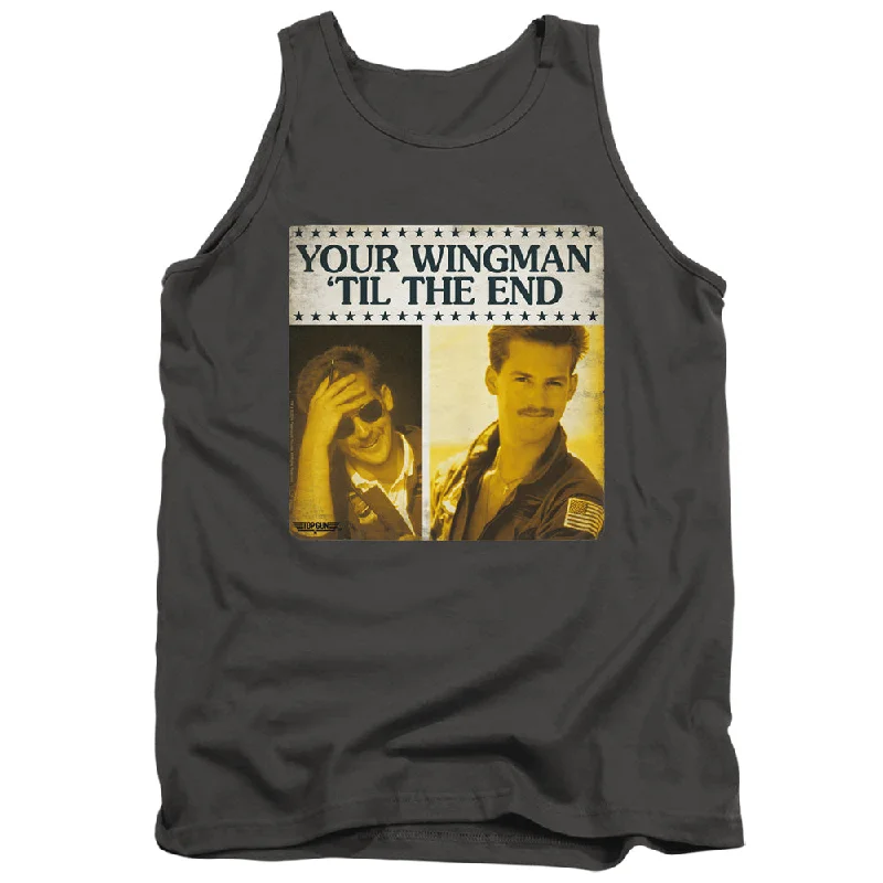Don’t Miss Out Top Gun Tanktop Wingman 'Til The End Charcoal Tank