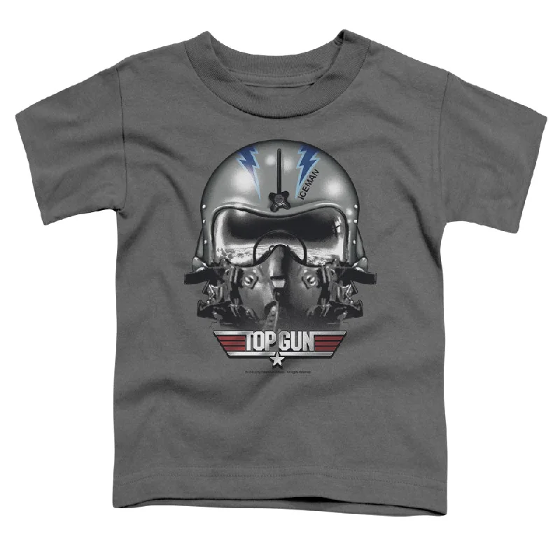 Online Only Top Gun Toddler T-Shirt Iceman Helmet Charcoal Tee