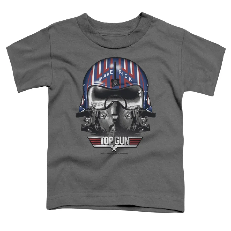 Deal Dash Top Gun Toddler T-Shirt Maverick Helmet Charcoal Tee