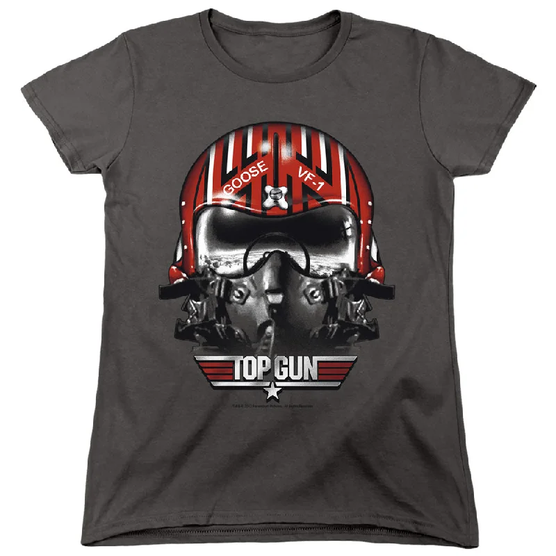 Lowest Price Top Gun Womens T-Shirt Goose Helmet Charcoal Tee