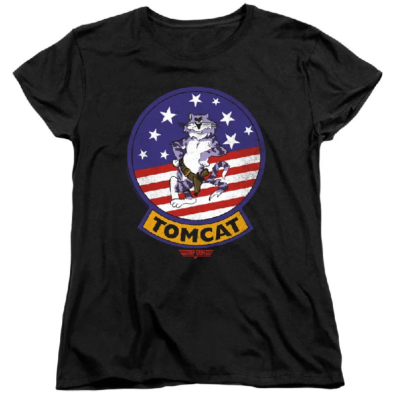 Final Markdown Top Gun Womens T-Shirt Tomcat Patch Black Tee