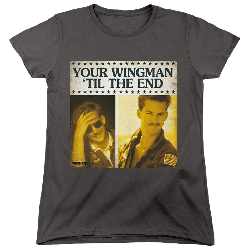 Exclusive Access Top Gun Womens T-Shirt Wingman 'Til The End Charcoal Tee