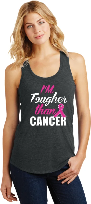 Price Slash Tougher Than Breast Cancer Ladies Racerback Tank Top