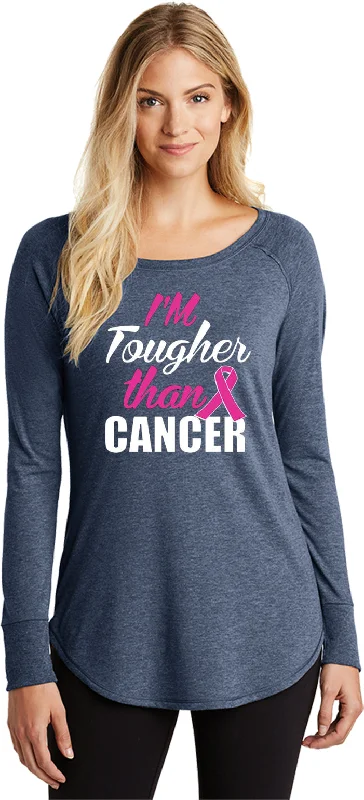 Today’s Special Tougher Than Breast Cancer Ladies Tri Blend Long Sleeve Shirt