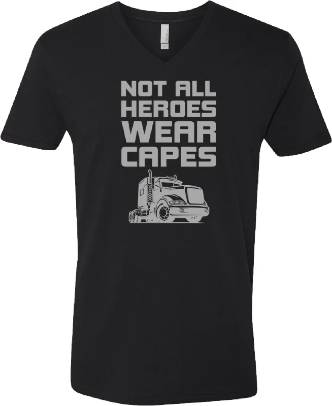 Huge Discounts Trucker Not All Heroes Wear Capes V-Neck Shirt