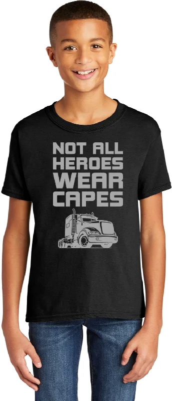Final Clearance Trucker Not All Heroes Wear Capes Youth Kids Shirt