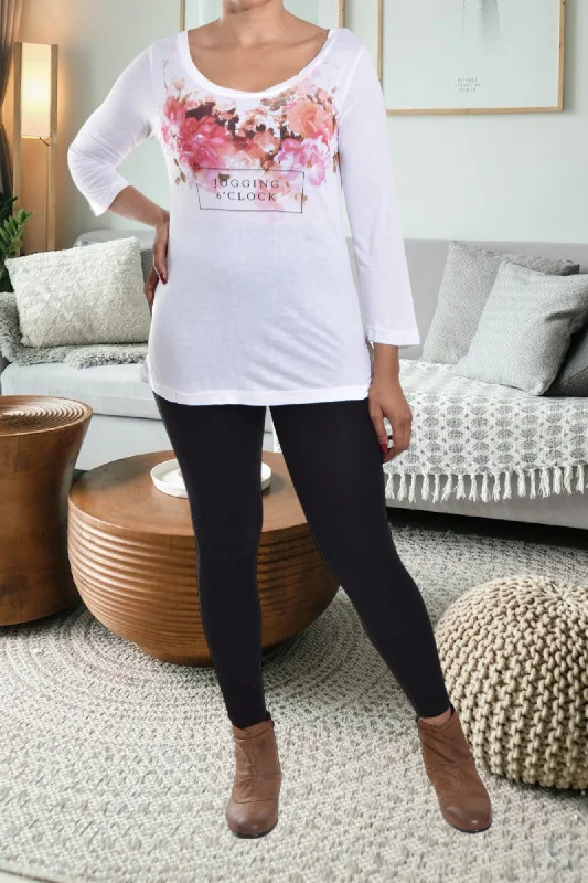Buy Now White Printed  Top