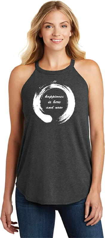 Exclusive Online Offer Womens Yoga Tank Top Enso Happiness Triblend Rocker Tanktop