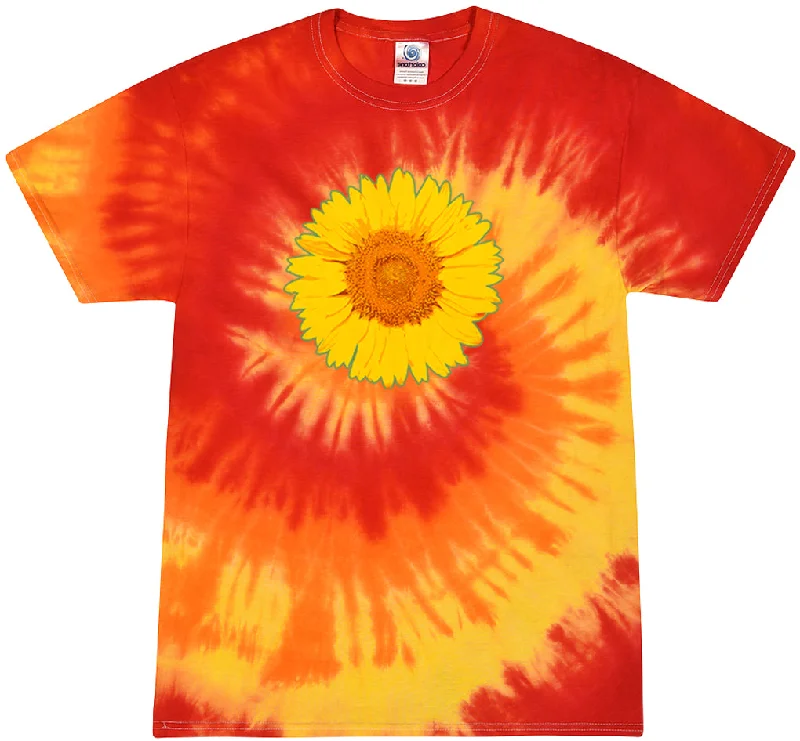 Best Bargains Adult Sunflower Tie Dye Tee - Blaze Orange