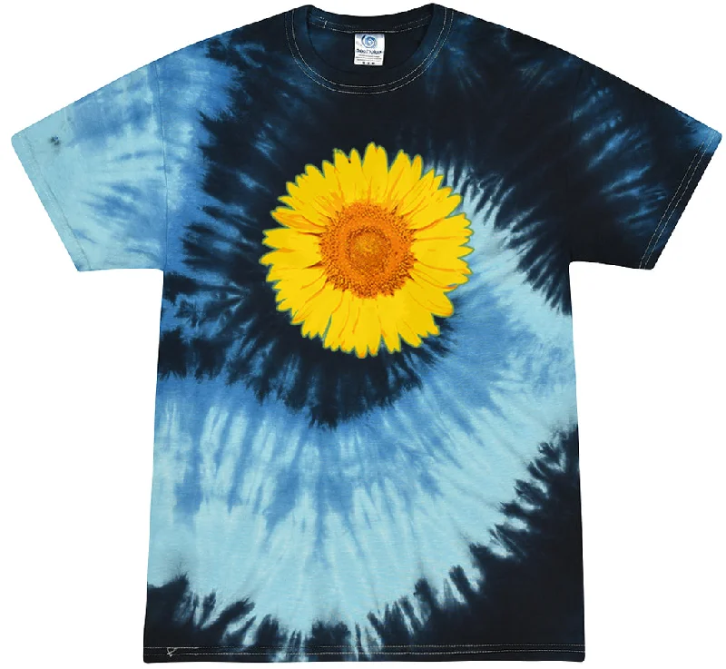 Amazing Deals Adult Sunflower Tie Dye Tee - Blue Ocean