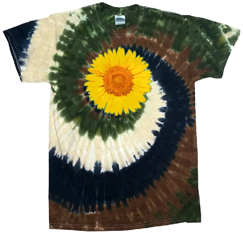Savings Alert Adult Sunflower Tie Dye Tee - Camo Swirl