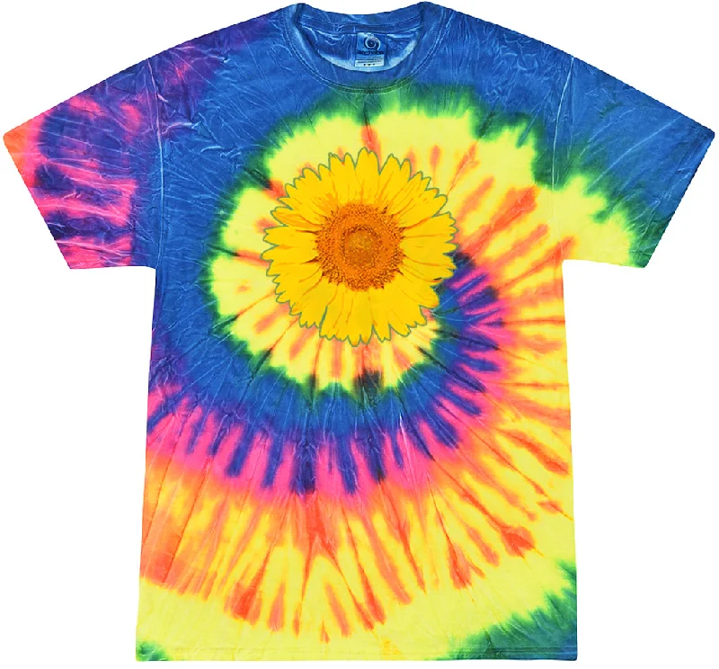Savings Bonanza Adult Sunflower Tie Dye Tee - Neon Rainbow