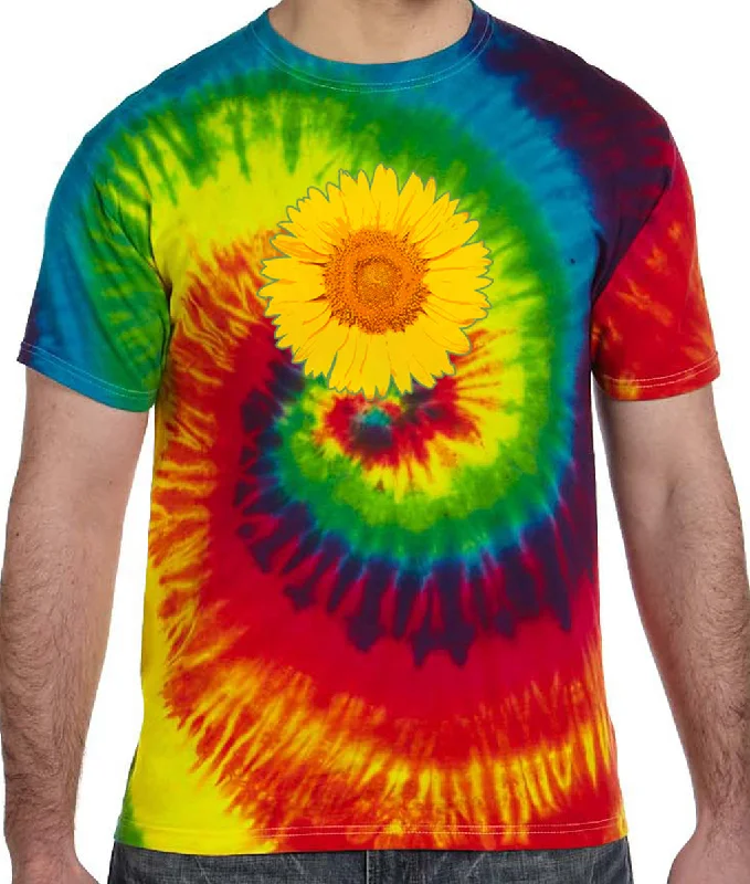 Savings Spectacular Adult Sunflower Tie Dye Tee - Reactive Rainbow