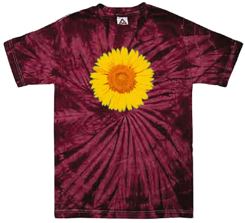 Mega Deal Adult Sunflower Tie Dye Tee - Spider Crimson Red