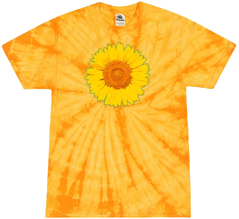Price Smash Adult Sunflower Tie Dye Tee - Spider Gold
