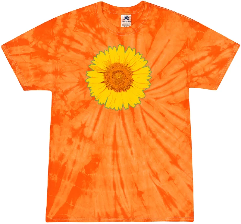 Deal Zone Adult Sunflower Tie Dye Tee - Spider Orange