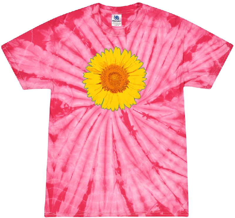 Bargain Bin Adult Sunflower Tie Dye Tee - Spider Pink