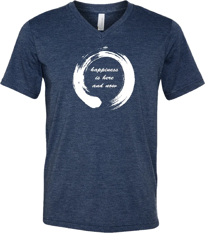 Members Only Yoga T-shirt Enso Happiness Lightweight Triblend V-neck